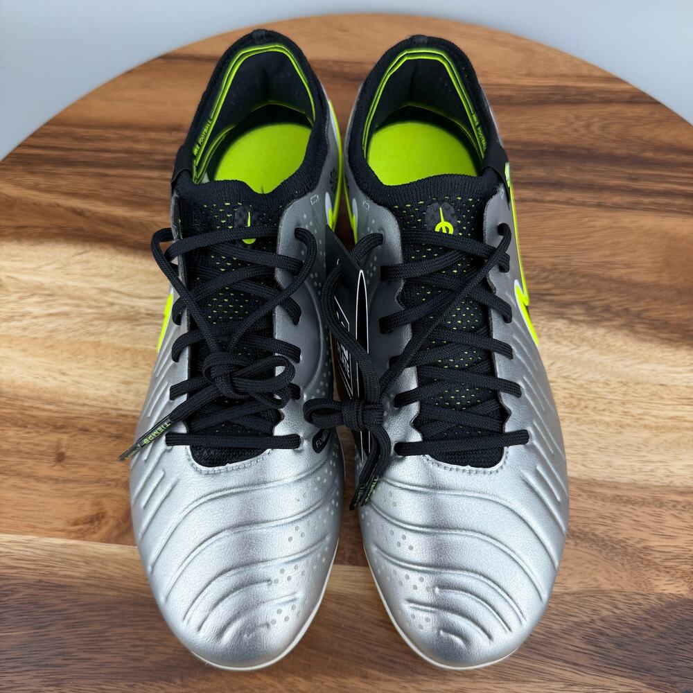 Nike Tiempo Legend 10 Elite AG Soccer Cleats Men's 7.5 Silver Mad Voltage - Picture 2 of 8